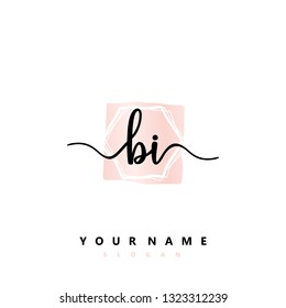 Initial BI handwriting logo