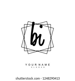 Initial BI handwriting logo vector