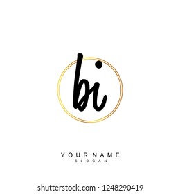 Initial BI handwriting logo vector