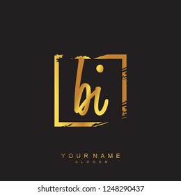 Initial BI handwriting logo vector