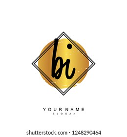 Initial BI handwriting logo vector