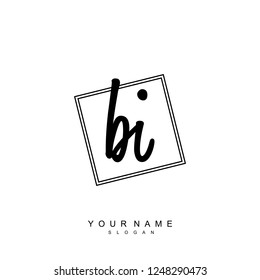 Initial BI handwriting logo vector
