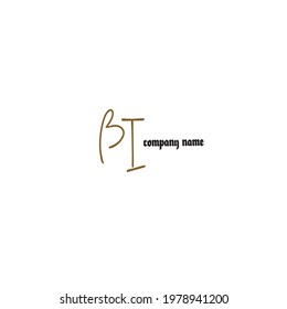 Initial BI logo handwriting vector