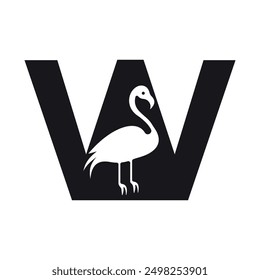 Initial bird Logo combine with letter W vector template