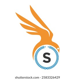 Initial Bird Logo Combine With Letter S Vector Template