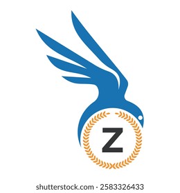 Initial Bird Logo Combine With Letter Z Vector Template