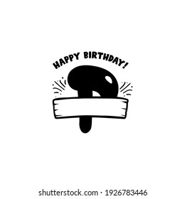 Initial Birthday P Letter. Happy birthday monogram design with balloons. Alphabet E template. Stock vector