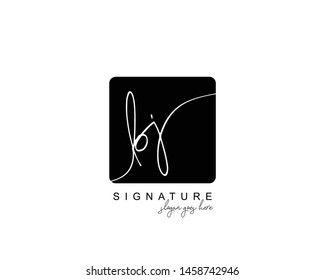 Initial BJ beauty monogram and elegant logo design, handwriting logo of initial signature, wedding, fashion, floral and botanical with creative template.