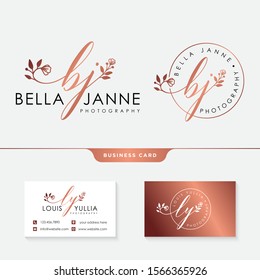 initial bj feminine logo collections template vector