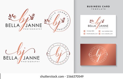 initial bj feminine logo collections template  vector