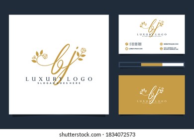 Initial BJ Feminine logo collections and business card template Premium Vector
