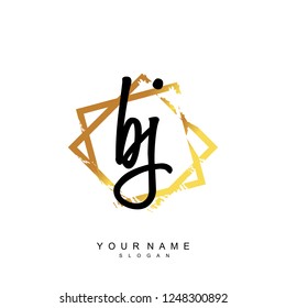 Initial BJ handwriting logo vector