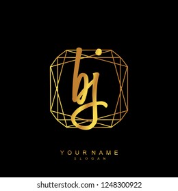 Initial BJ handwriting logo vector