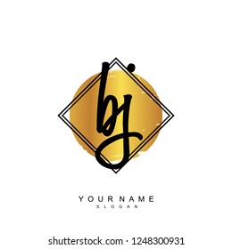 Initial BJ handwriting logo vector