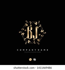 Initial BJ letter luxury beauty flourishes ornament monogram logo - Vector