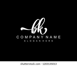 Initial BK handwriting logo vector