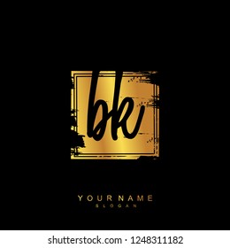 Initial BK handwriting logo vector