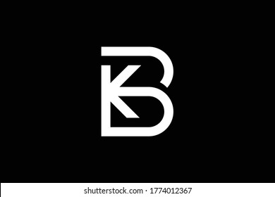 Initial BK KB modern monogram and elegant logo design, Professional Letters Vector Icon Logo on black background.
