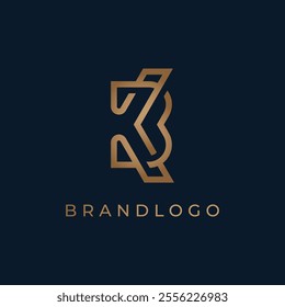 Initial BK or KB Monogram Logo, letter BK with monoline design logo inspiration, vector illustration