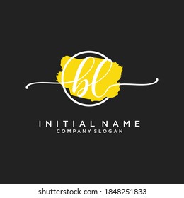Initial BL beauty monogram and elegant logo design, handwriting logo of initial signature, wedding, fashion, floral and botanical with creative template.