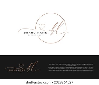 initial bl beauty monogram and elegant logo design handwriting logo initial signature