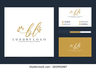 Initial BL Feminine logo collections and business card template Premium Vector
