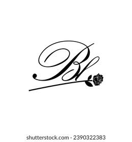 Initial BL Handschrift Blumentypografie Ornament modern