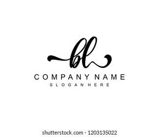 Initial BL handwriting logo vector