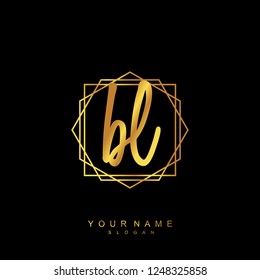 Initial BL handwriting logo vector