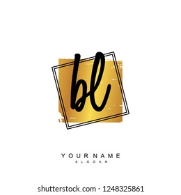 Initial BL handwriting logo vector