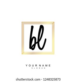 Initial BL handwriting logo vector