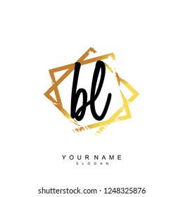 Initial BL handwriting logo vector