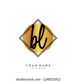 Initial BL handwriting logo vector