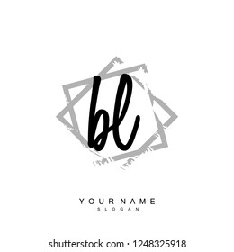 Initial BL handwriting logo vector