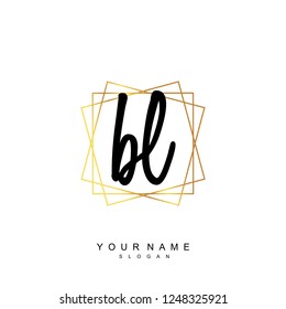 Initial BL handwriting logo vector