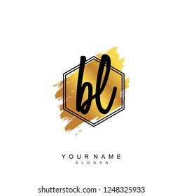 Initial BL handwriting logo vector