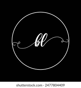 Initial BL letter handwriting monogram simple luxury