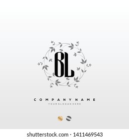 Initial BL letter luxury beauty flourishes ornament monogram logo - Vector