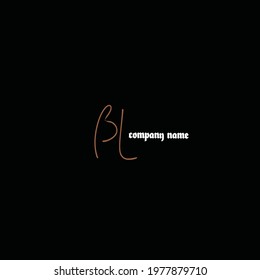 Initial BL logo handwriting vector