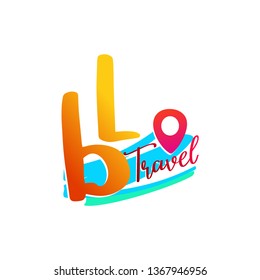 Initial BL Trip and Travel Agency Logo Template. Trip Logo.