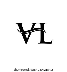 Initial Black Letter VL Logo Design Vector Template. Creative VL Logo Design