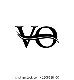 Initial Black Letter VO Logo Design Vector Template. Creative VO Logo Design