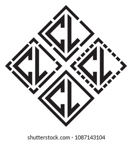 Initial Black letters CL in square shape monogram logo