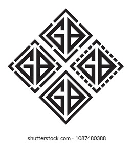 Initial Black letters GB in square shape monogram logo