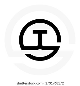 Initial Black letters jj linked monogram logo vector. Business logo monogram with two overlap letters inside circle isolated on black background.