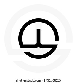 Initial Black letters ll linked monogram logo vector. Business logo monogram with two overlap letters inside circle isolated on black background.