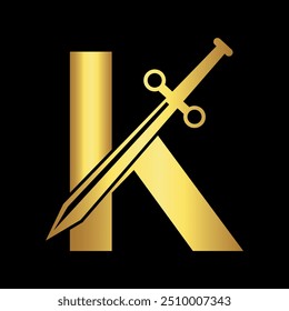 Initial blade  Logo combine with letter K vector template