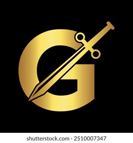 Initial blade  Logo combine with letter G vector template