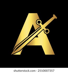 Initial blade  Logo combine with letter A vector template