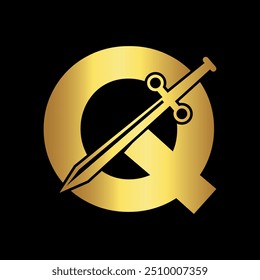 Initial blade  Logo combine with letter Q vector template
